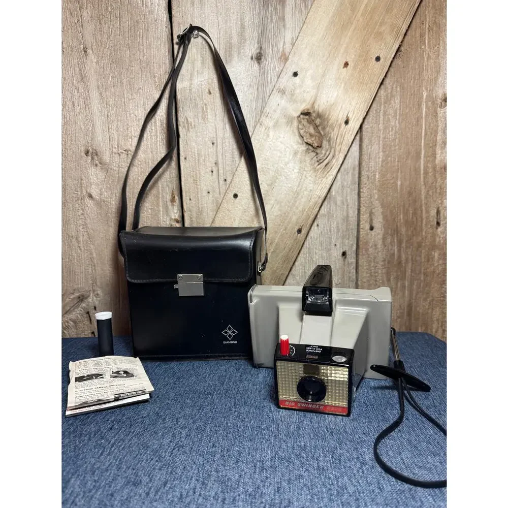 Vtg 60s Polaroid Big Swinger 3000 Beige Instant Camera Big Swinger Untested